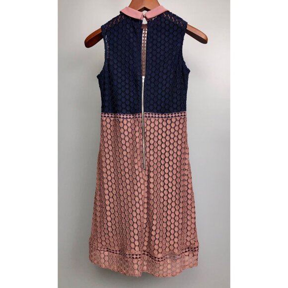Like New Simons Lace A-Line Collared Sleeveless Midi Dress Size Small - Picture 6 of 10